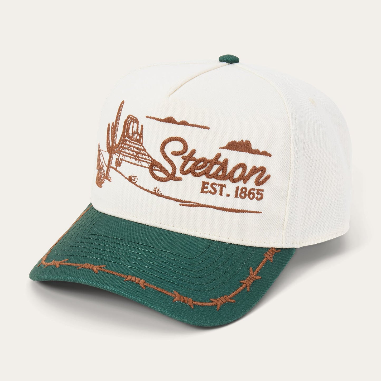 Landscape Trucker Hat | Stetson Off White / Green