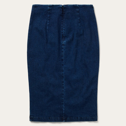 Stretch Denim Pencil Skirt | Stetson Blue