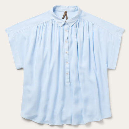 Twill Collared Blouse | Stetson Blue