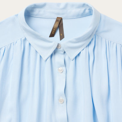 Twill Collared Blouse | Stetson Blue
