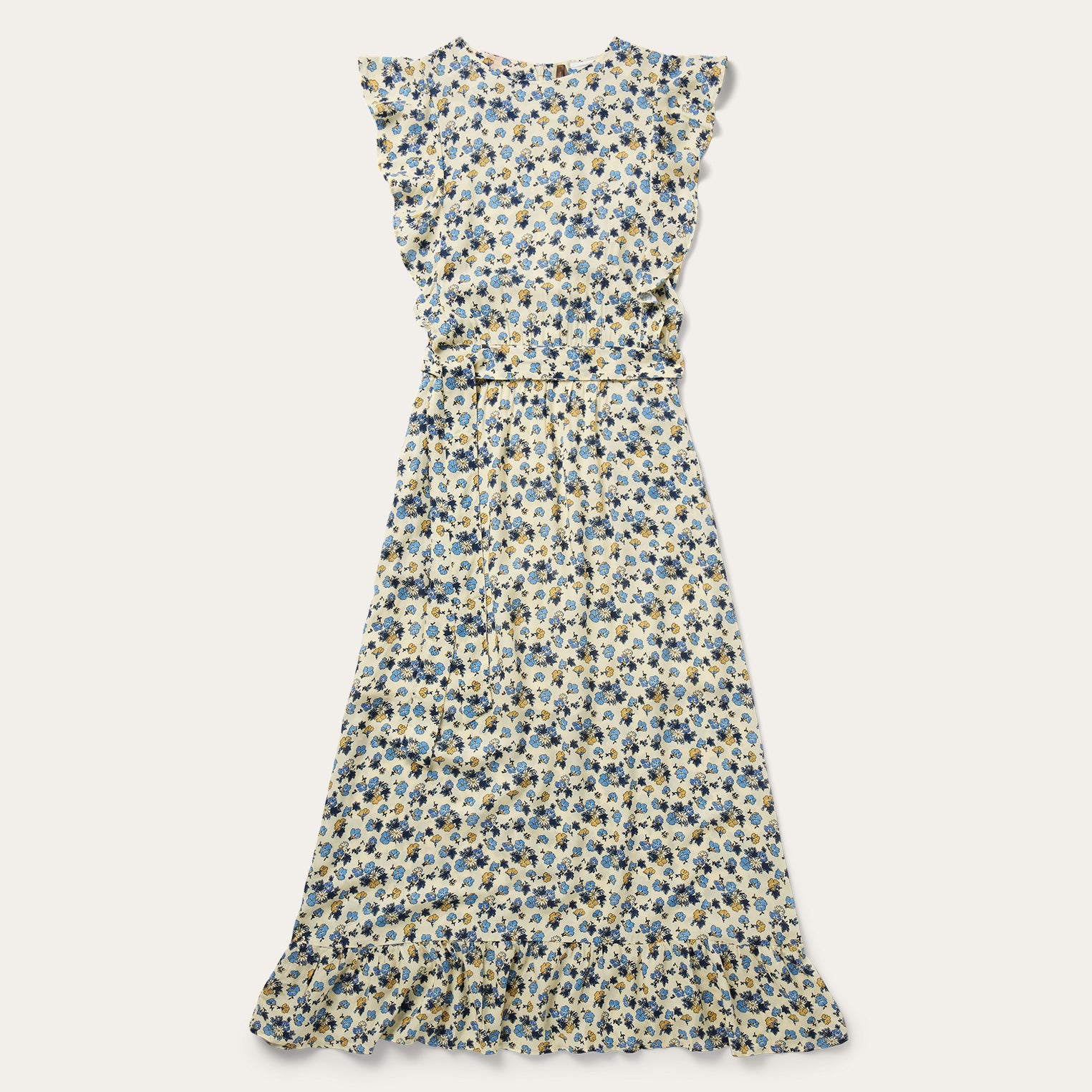 Field Flowers Print Peasant Dress | Stetson Yellow