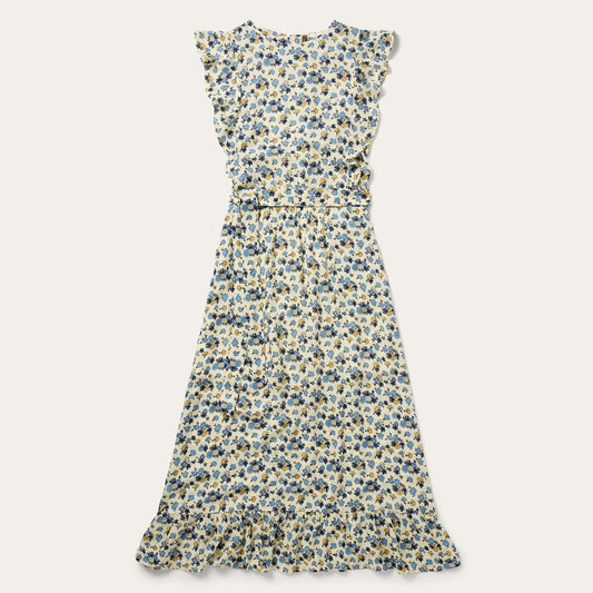 Field Flowers Print Peasant Dress | Stetson Yellow