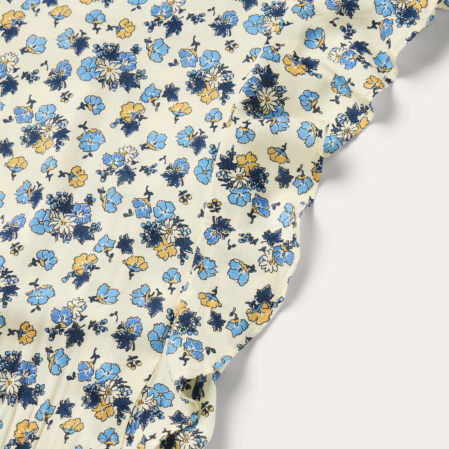 Field Flowers Print Peasant Dress | Stetson Yellow