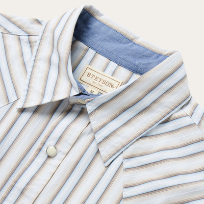 Ombre Stripe Western Shirt | Stetson Brown