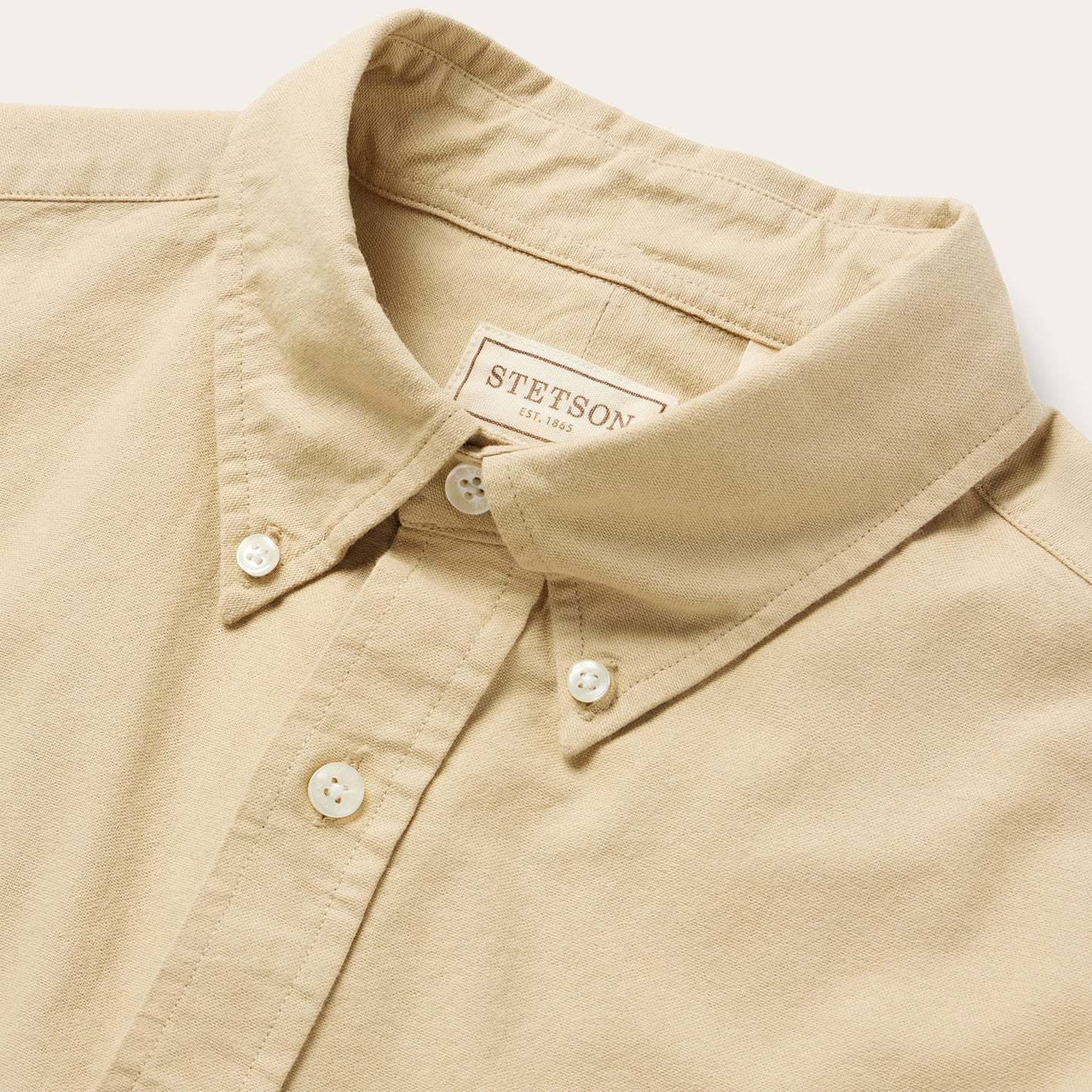 Peached Oxford Button-Down Shirt | Stetson Tan