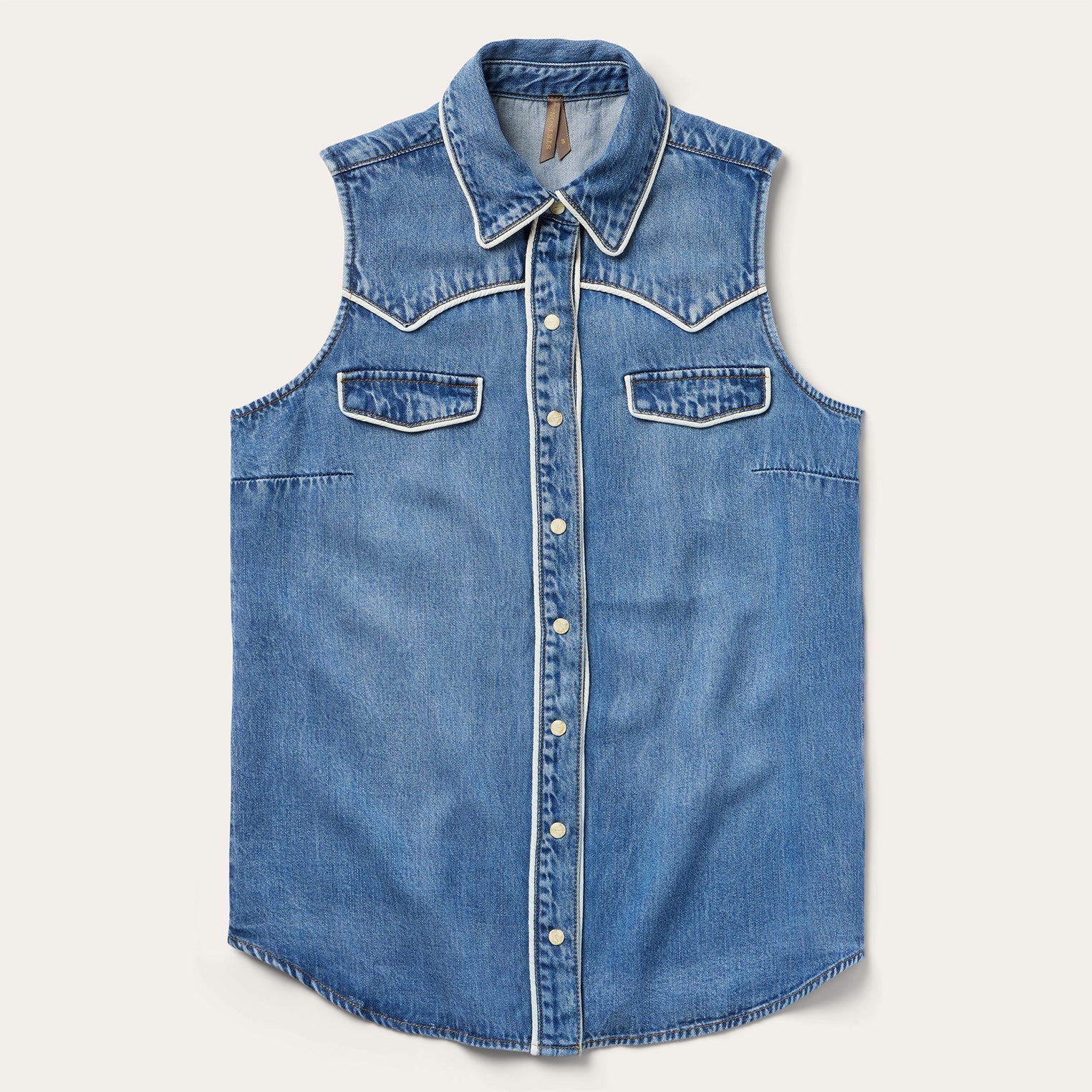 Sleeveless Denim Western Shirt | Stetson Blue