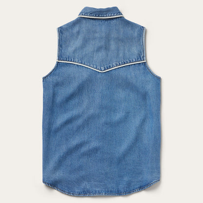 Sleeveless Denim Western Shirt | Stetson Blue