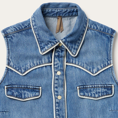 Sleeveless Denim Western Shirt | Stetson Blue