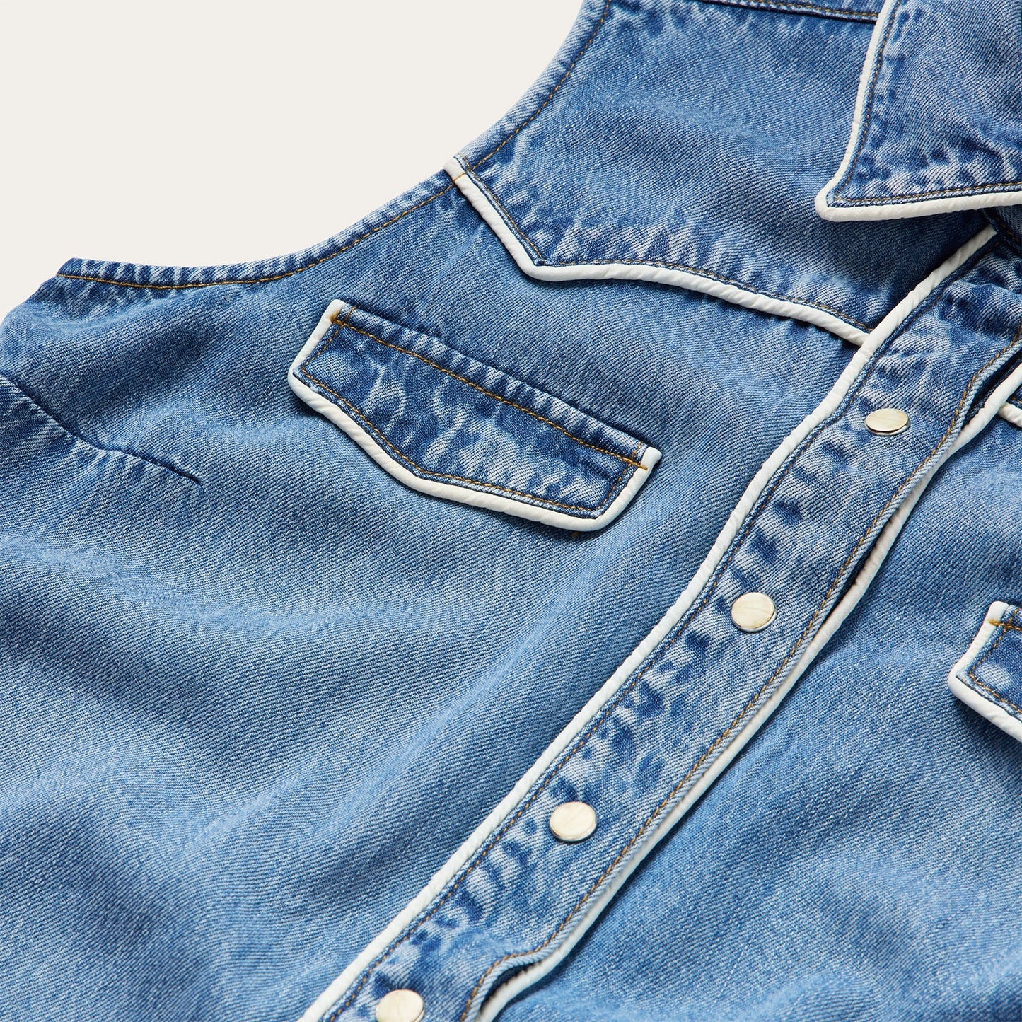 Sleeveless Denim Western Shirt | Stetson Blue