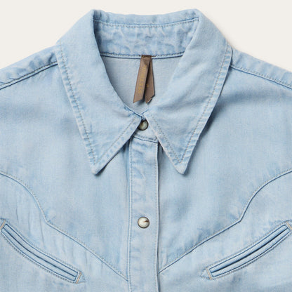 Arrow Pocket Denim Shirt | Stetson Blue