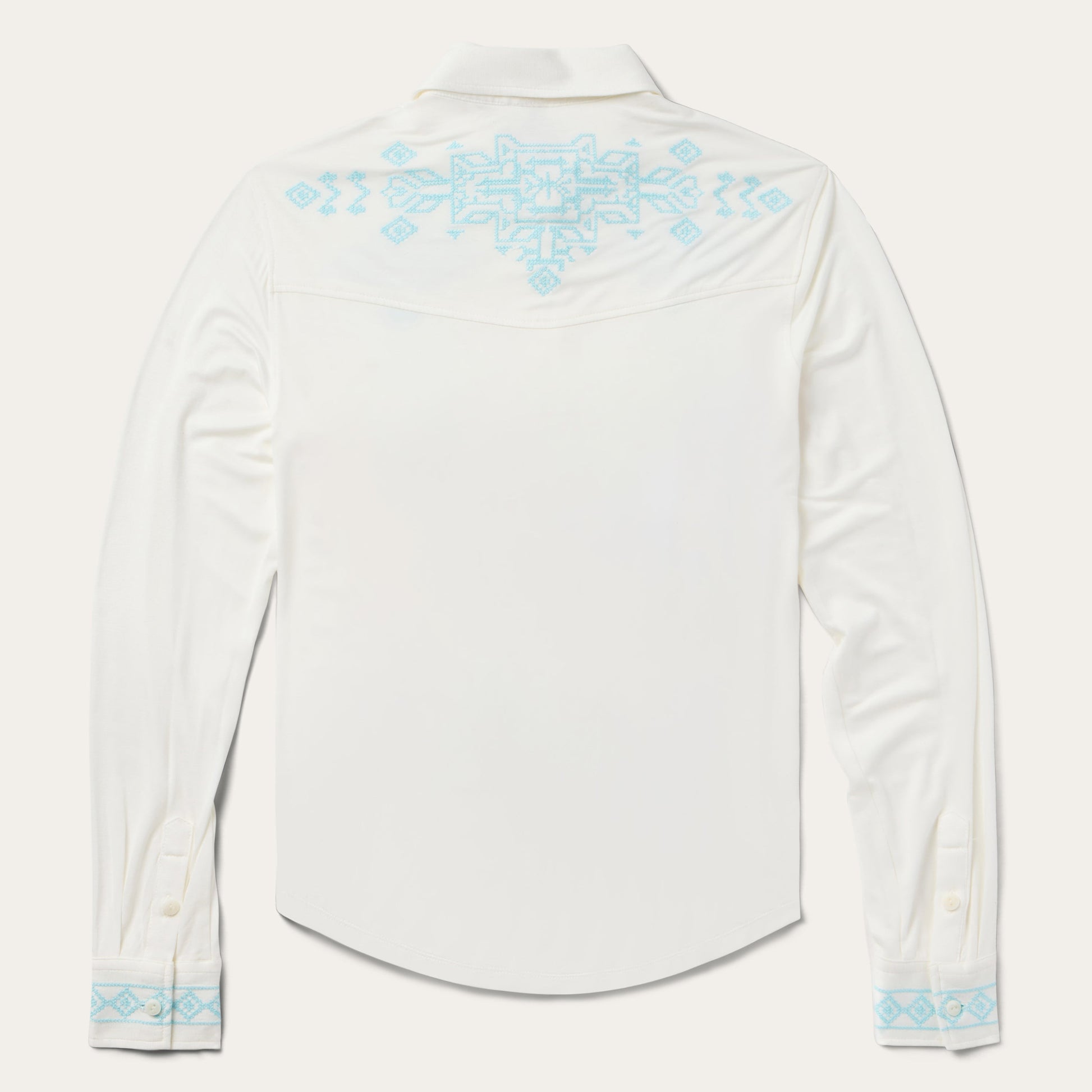 Embroidered Modal Western Shirt | Stetson White