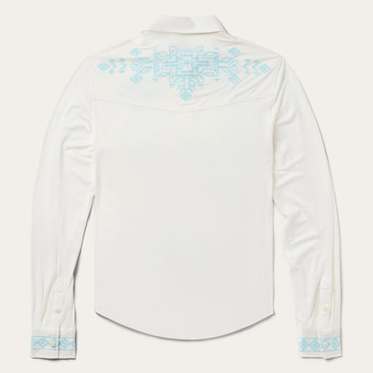 Embroidered Modal Western Shirt | Stetson White