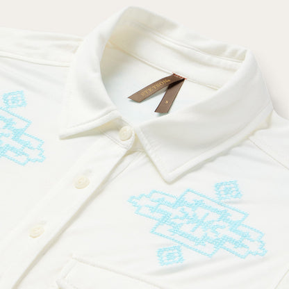 Embroidered Modal Western Shirt | Stetson White