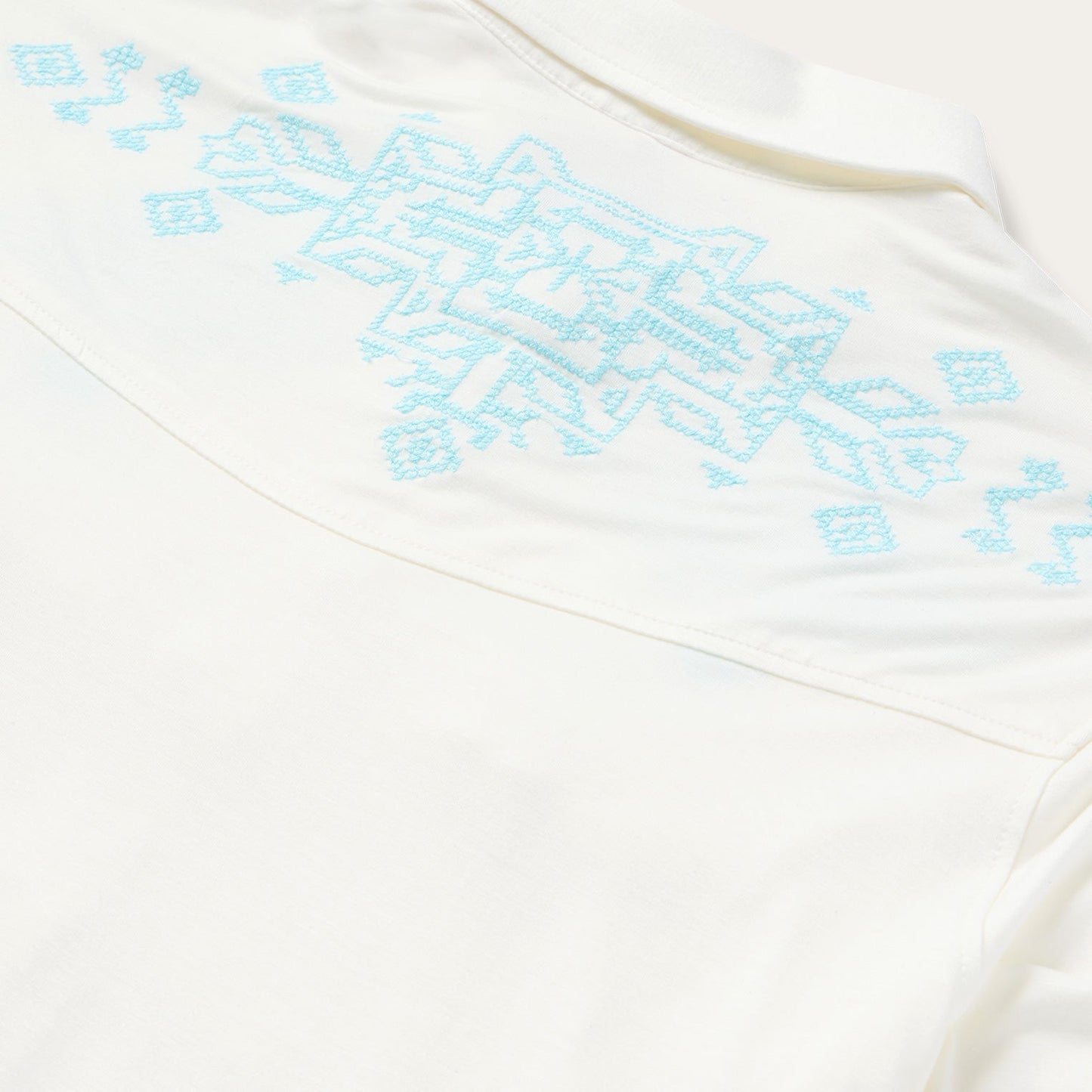 Embroidered Modal Western Shirt | Stetson White