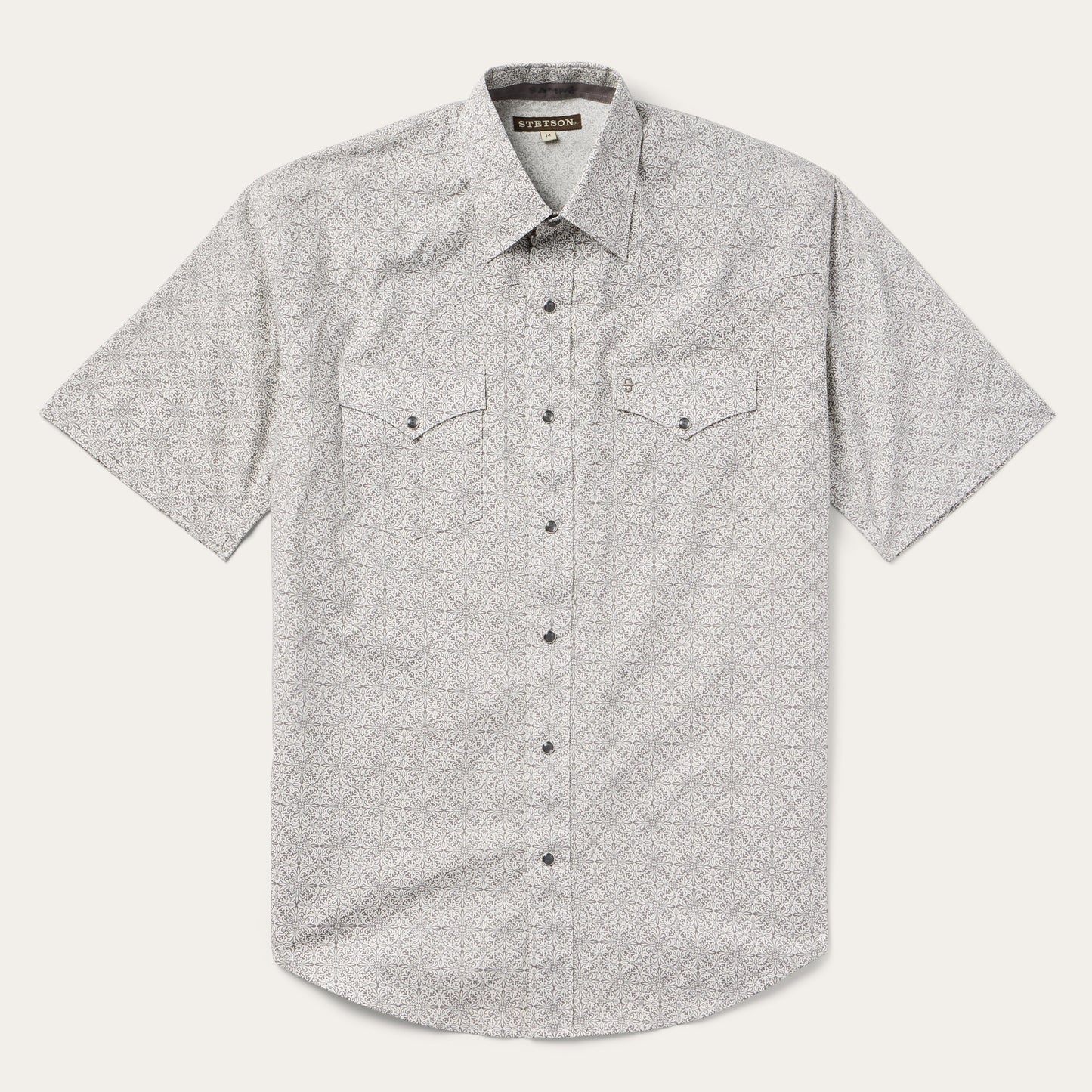 Pewter Filigree Short-Sleeve Western Shirt | Stetson Grey