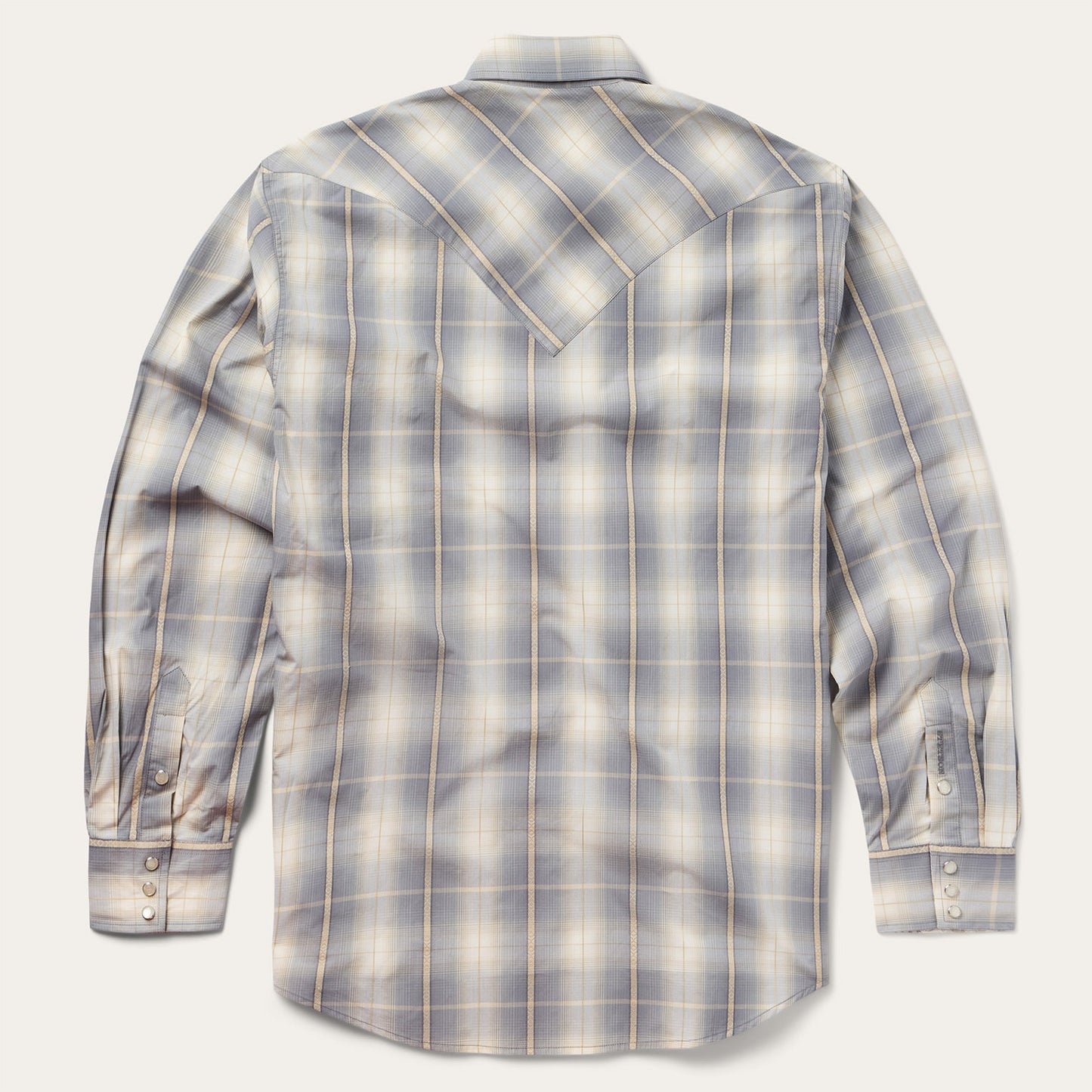 Smoke Diamonds Plaid Western Shirt | Stetson Grey