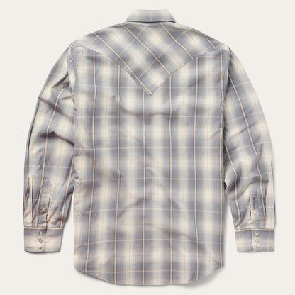 Smoke Diamonds Plaid Western Shirt | Stetson Grey