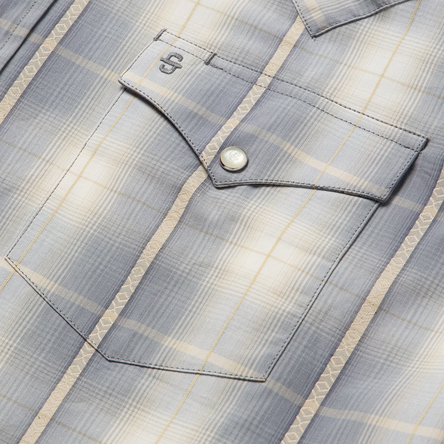 Smoke Diamonds Plaid Western Shirt | Stetson Grey