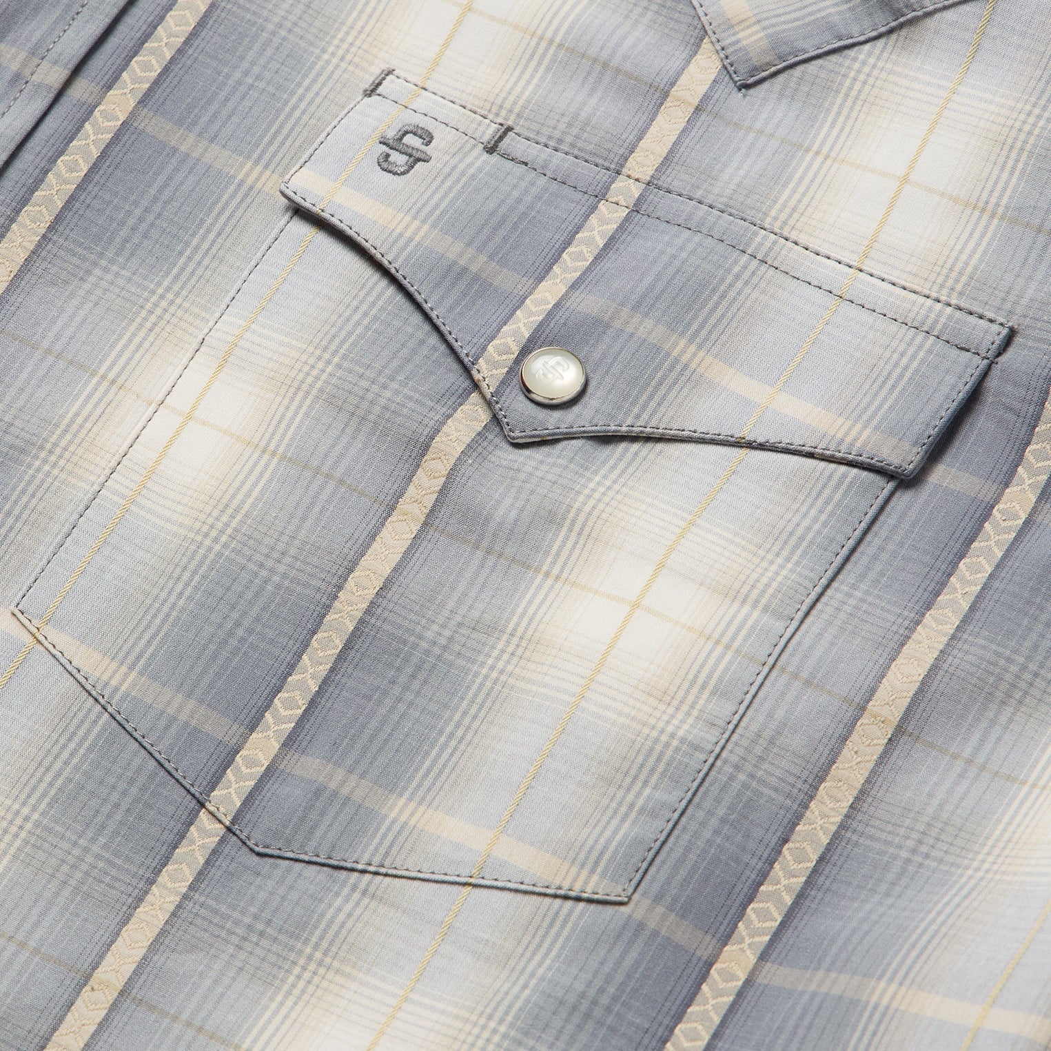 Smoke Diamonds Plaid Western Shirt | Stetson Grey