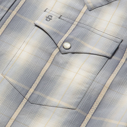 Smoke Diamonds Plaid Western Shirt | Stetson Grey