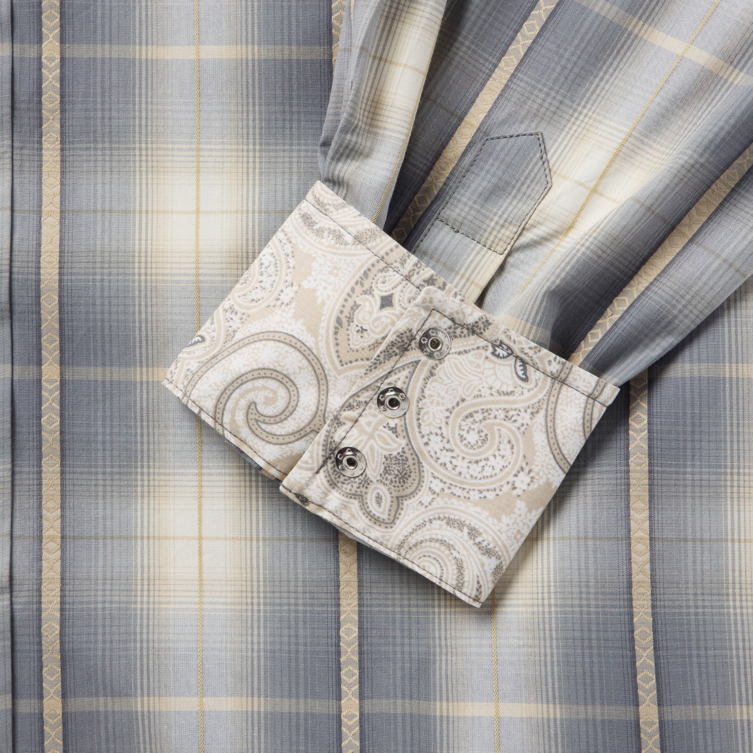 Smoke Diamonds Plaid Western Shirt | Stetson Grey