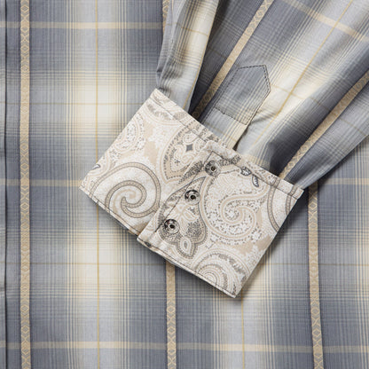 Smoke Diamonds Plaid Western Shirt | Stetson Grey