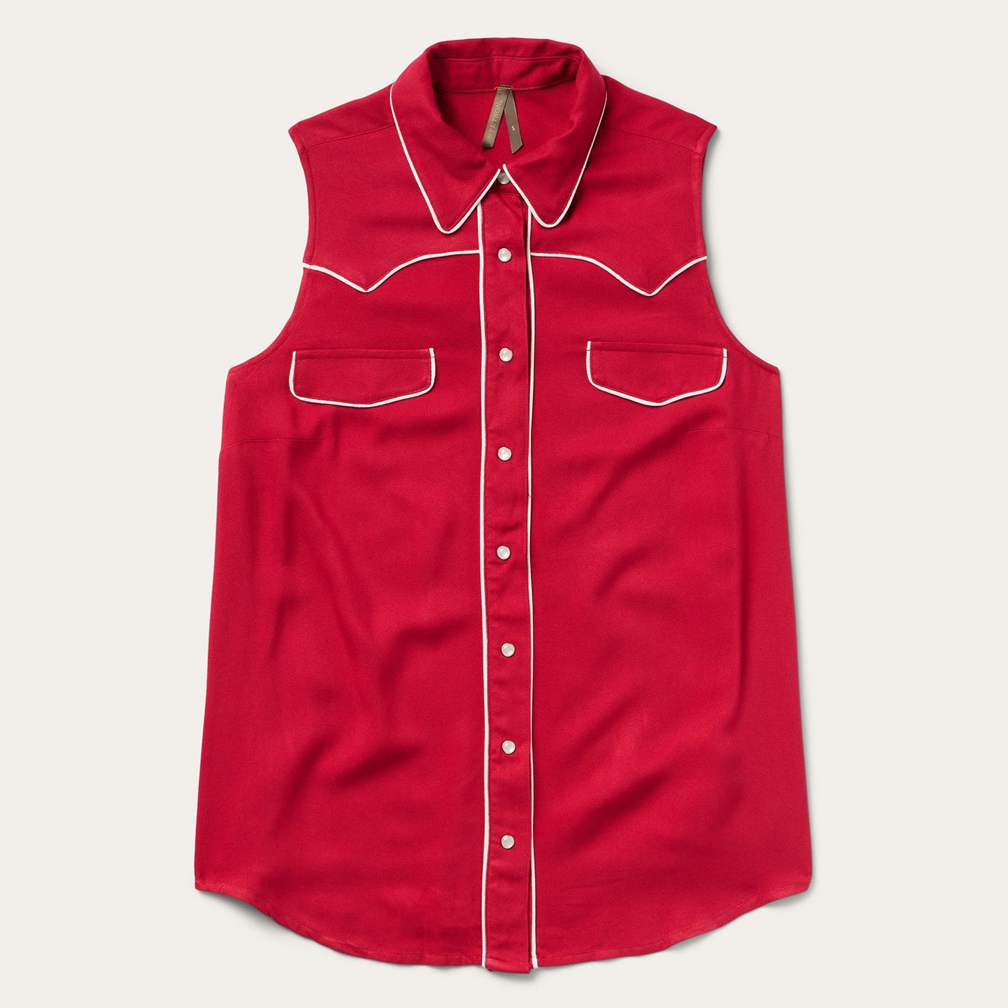Sleeveless Retro Western Shirt | Stetson Red