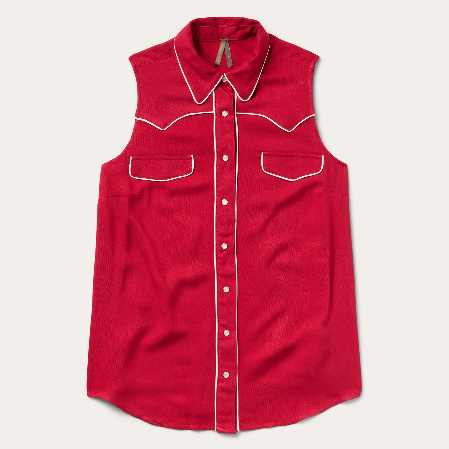 Sleeveless Retro Western Shirt | Stetson Red
