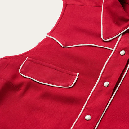 Sleeveless Retro Western Shirt | Stetson Red