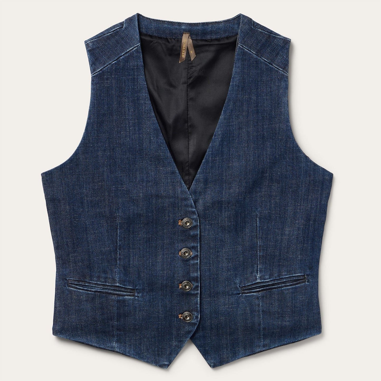 Dark Wash Stretch Denim Vest | Stetson Blue