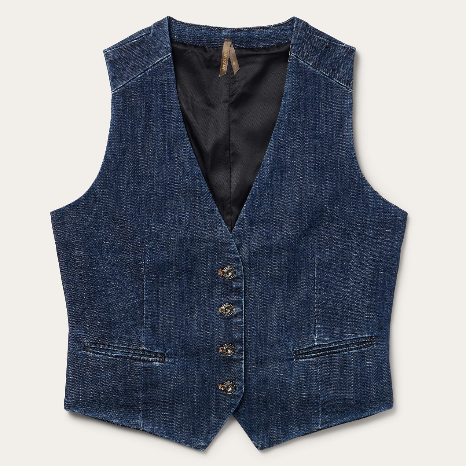 Dark Wash Stretch Denim Vest | Stetson Blue