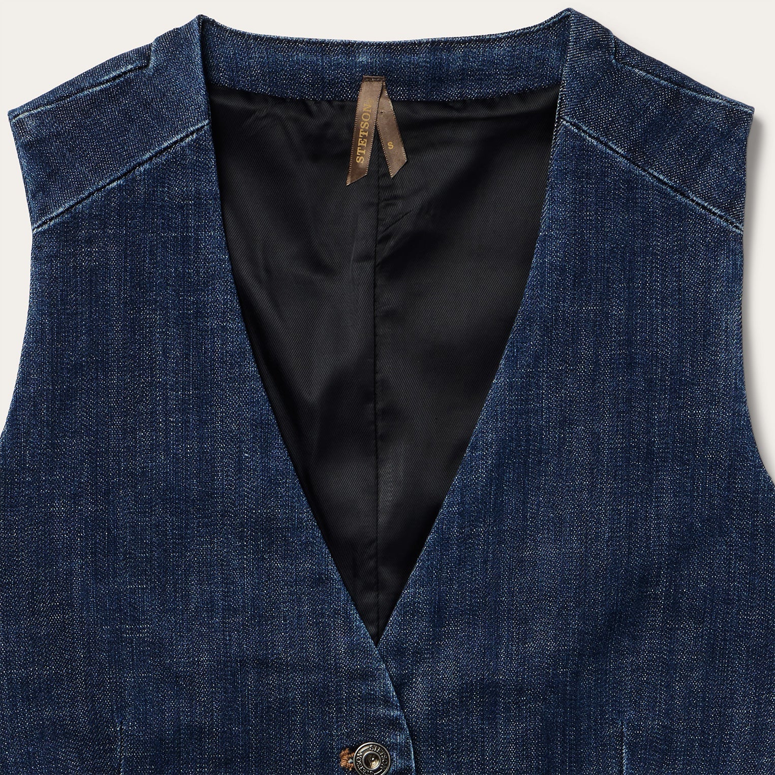 Dark Wash Stretch Denim Vest | Stetson Blue