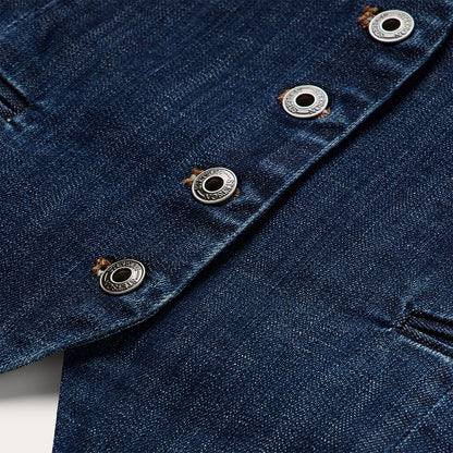 Dark Wash Stretch Denim Vest | Stetson Blue