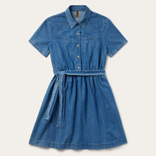 Smile Pocket Denim Dress | Stetson Blue