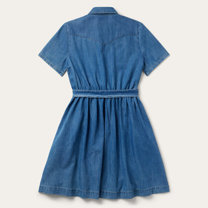 Smile Pocket Denim Dress | Stetson Blue