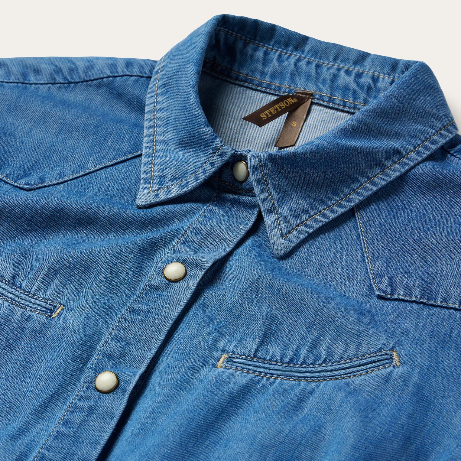 Smile Pocket Denim Dress | Stetson Blue