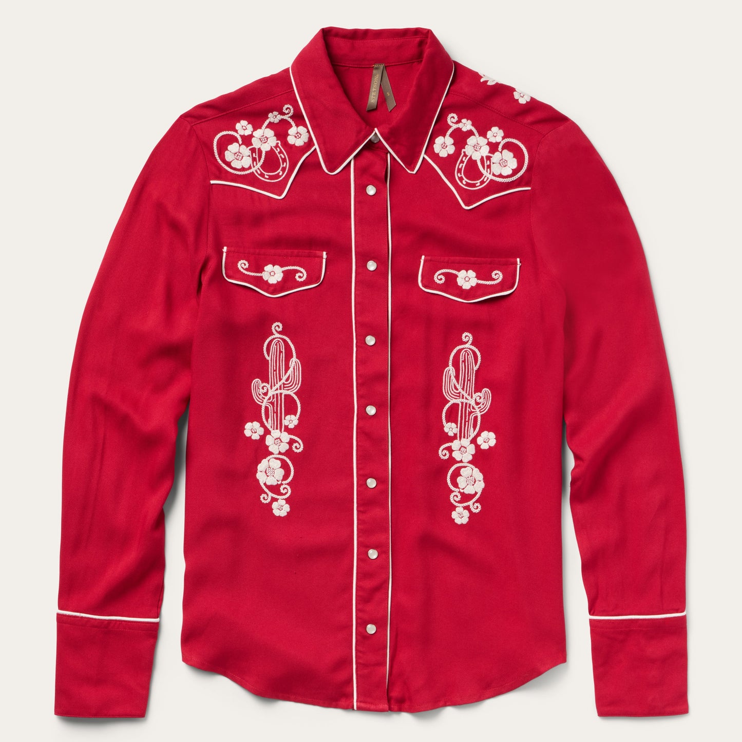 Embroidered Retro Western Shirt | Stetson Red