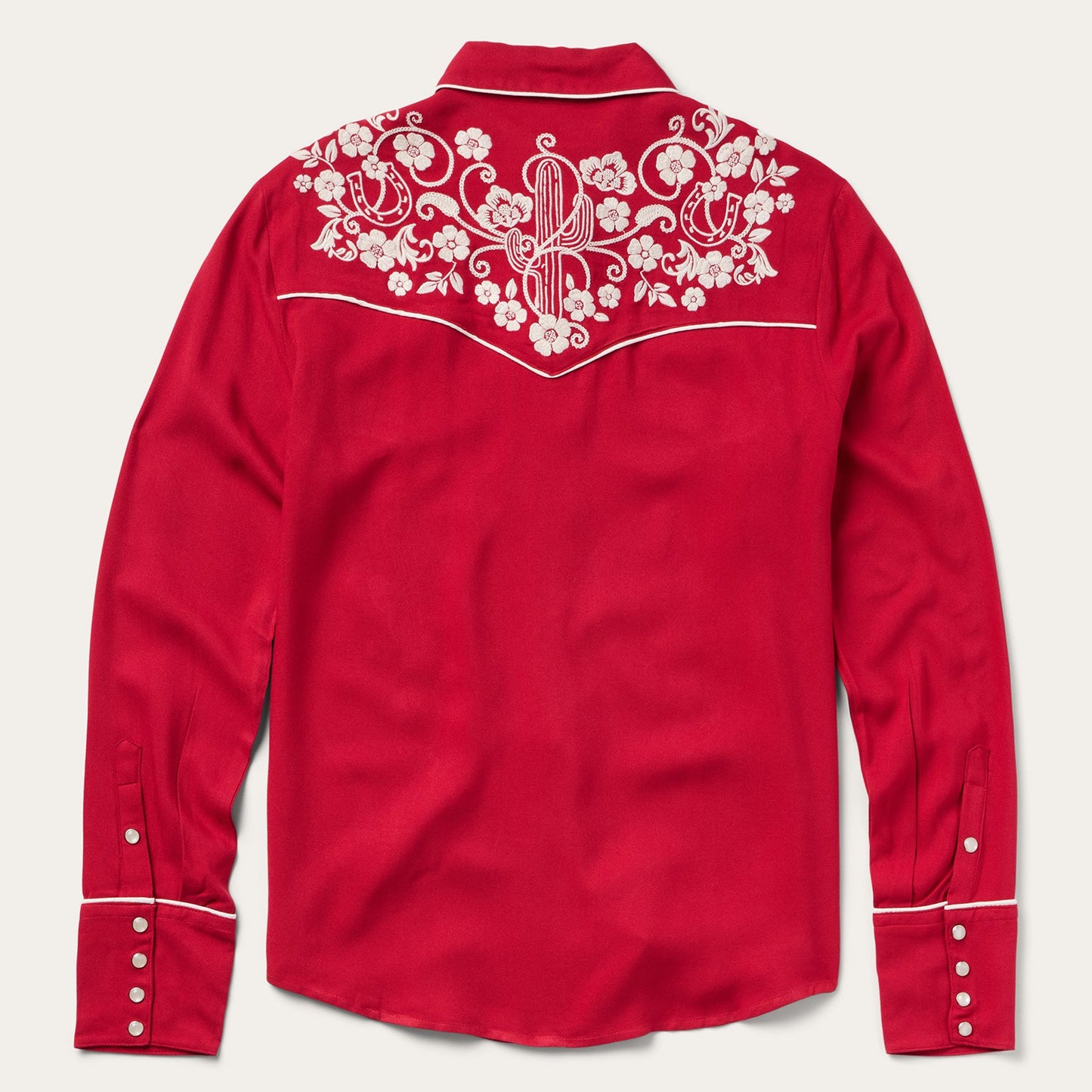 Embroidered Retro Western Shirt | Stetson Red