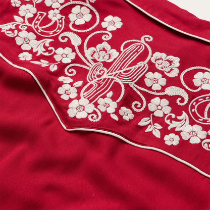 Embroidered Retro Western Shirt | Stetson Red