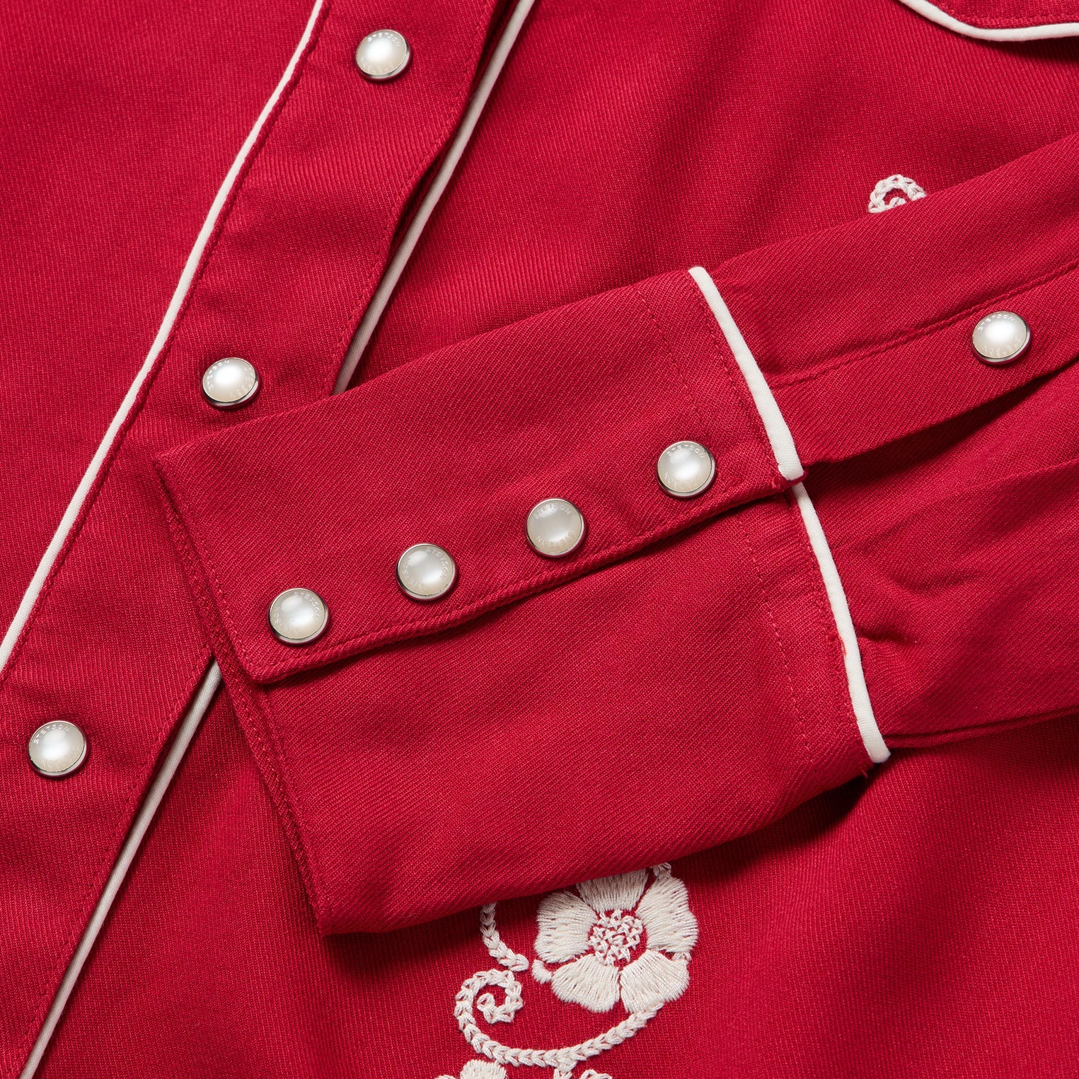 Embroidered Retro Western Shirt | Stetson Red