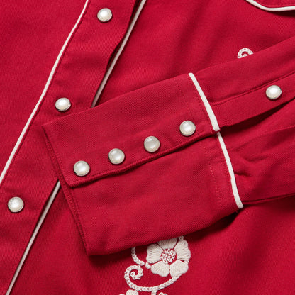 Embroidered Retro Western Shirt | Stetson Red