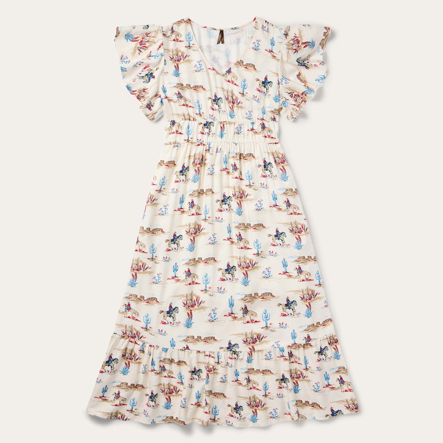 Desert Trails Print Prairie Dress | Stetson White