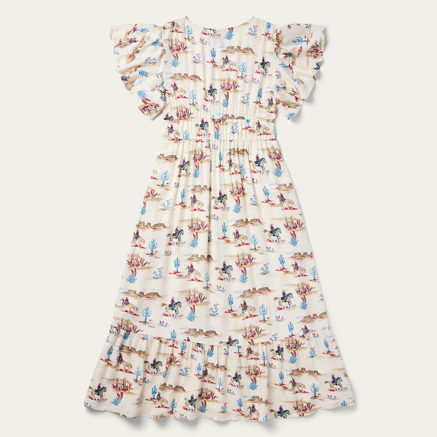 Desert Trails Print Prairie Dress | Stetson White