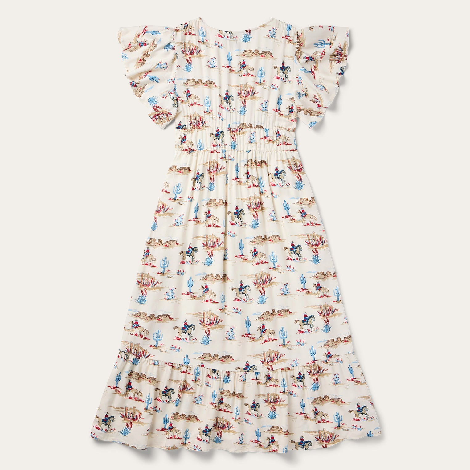 Desert Trails Print Prairie Dress | Stetson White