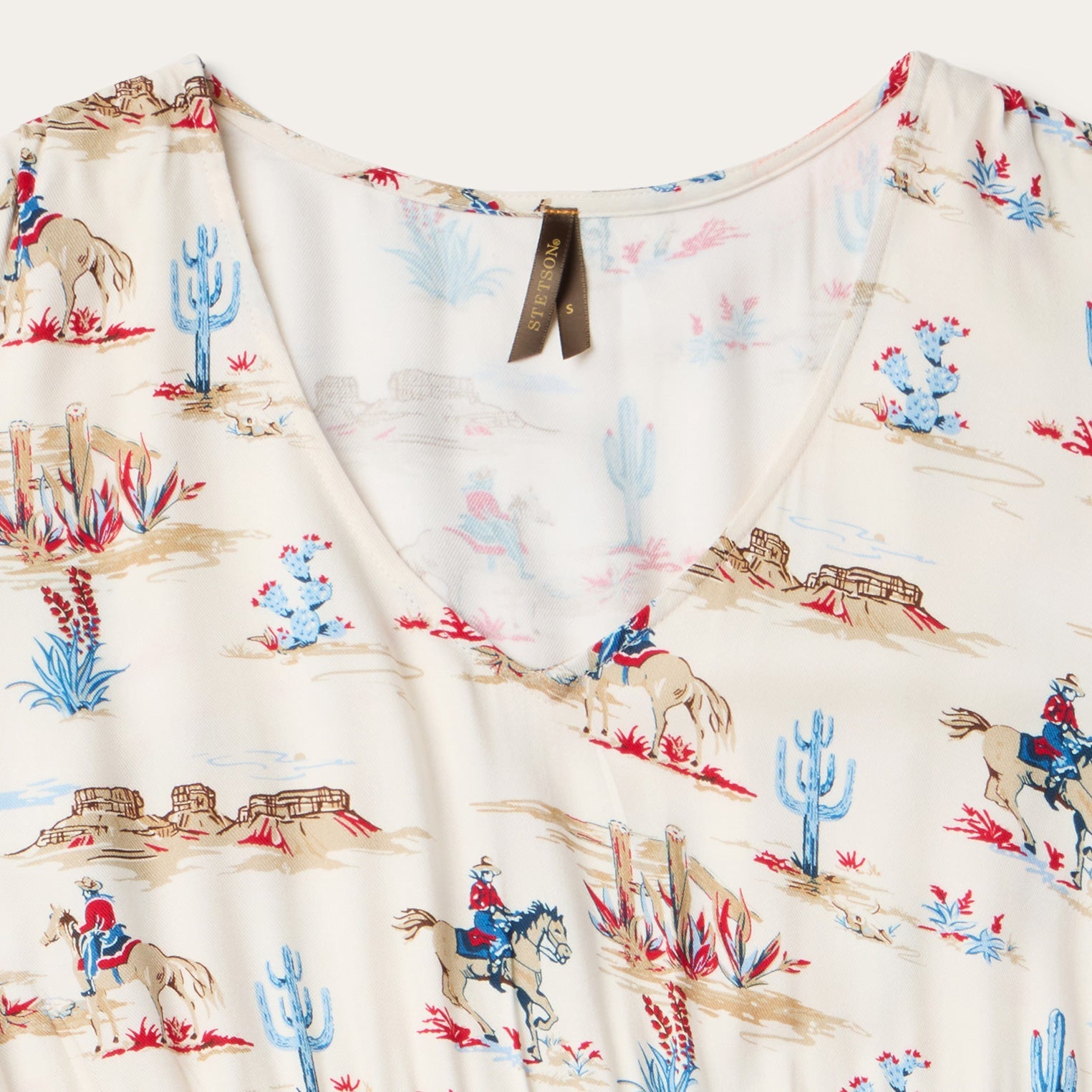Desert Trails Print Prairie Dress | Stetson White