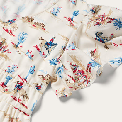 Desert Trails Print Prairie Dress | Stetson White