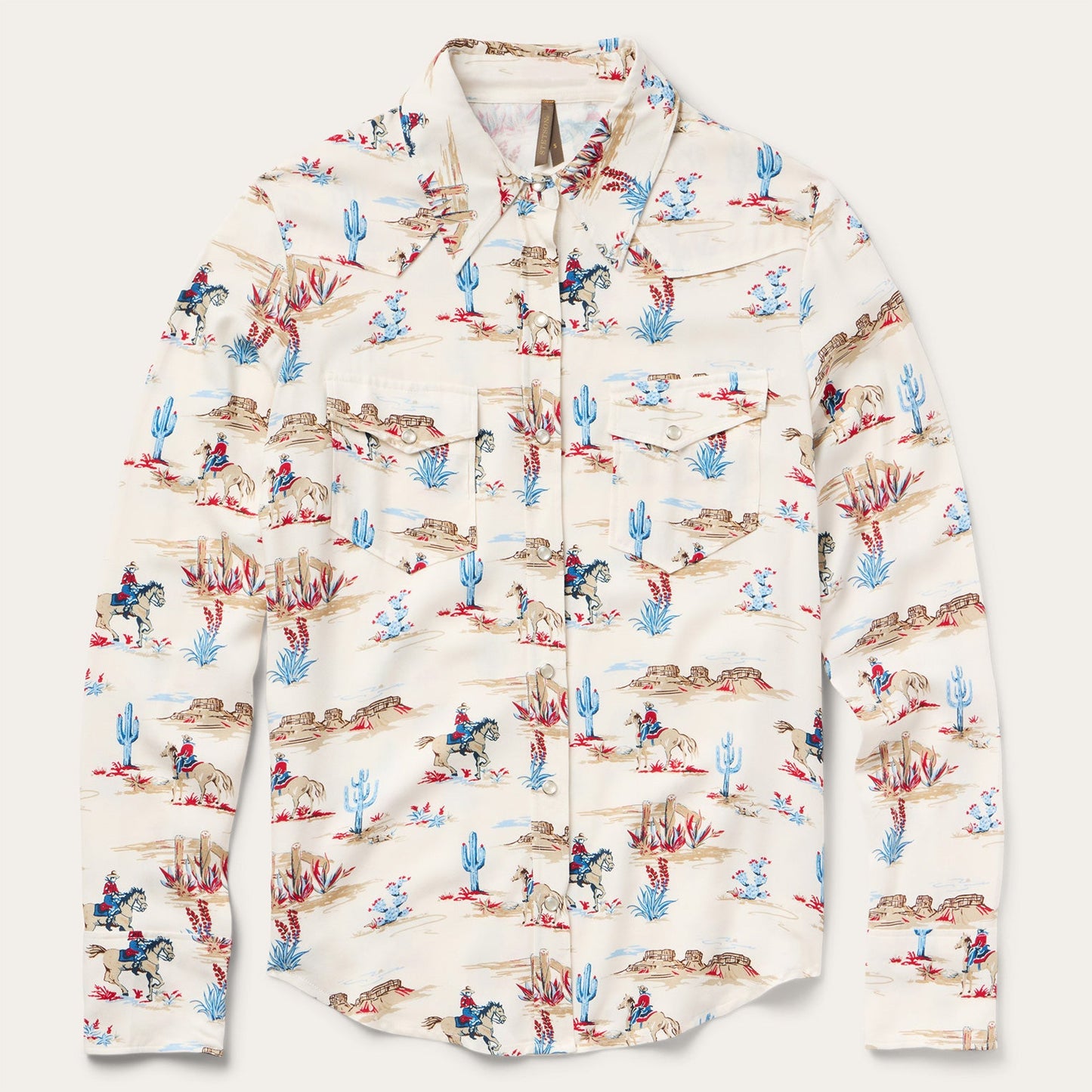 Desert Trail Print Western Shirt | Stetson White