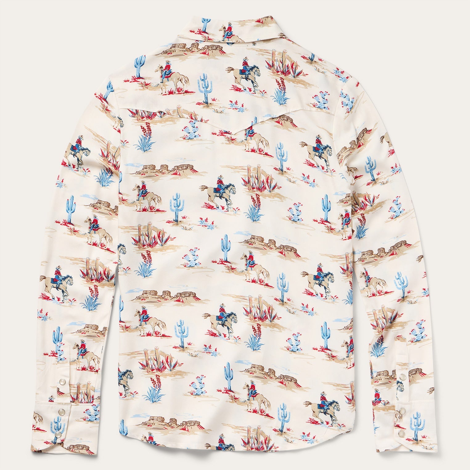 Desert Trail Print Western Shirt | Stetson White