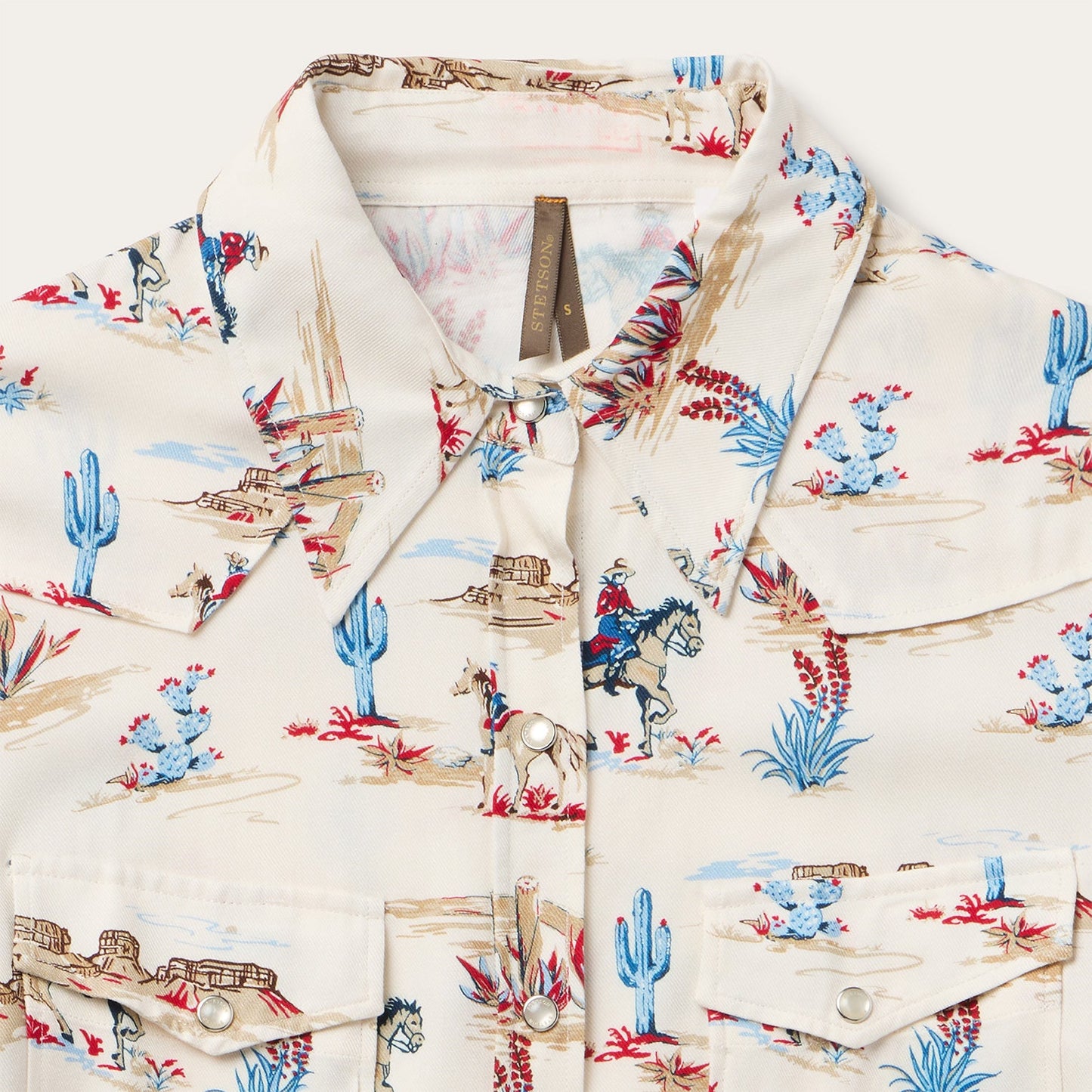 Desert Trail Print Western Shirt | Stetson White