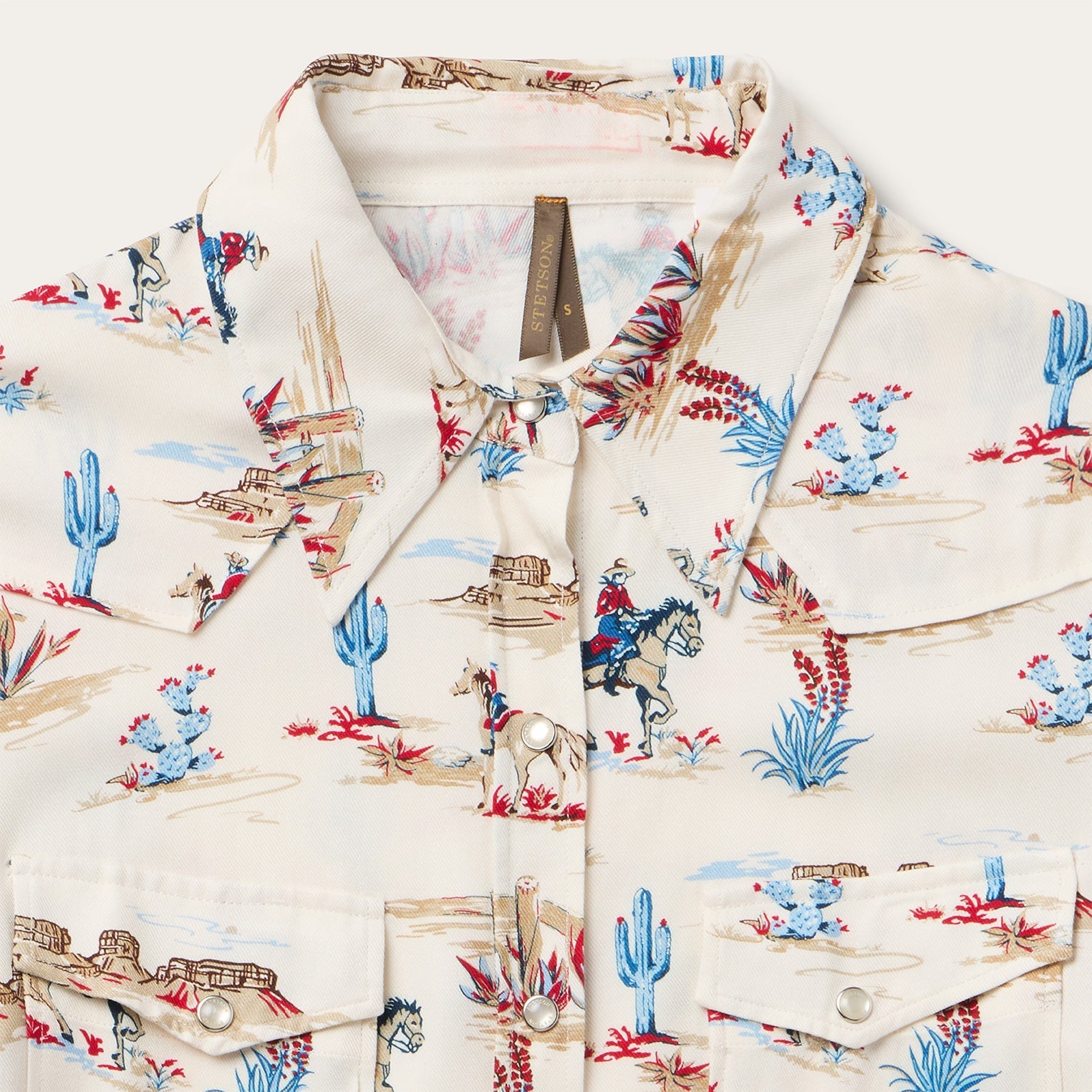 Desert Trail Print Western Shirt | Stetson White